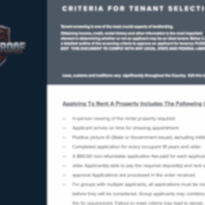 Tenant Screening Criteria Guide Editable PDF